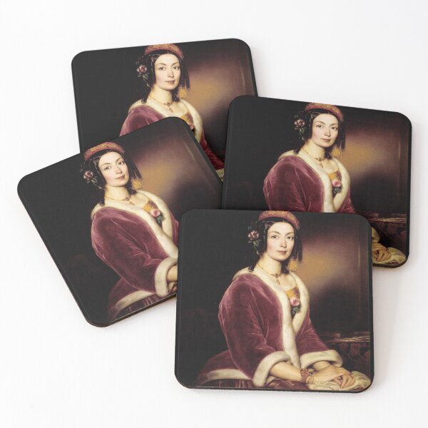 Item preview, József Borsos "Portrait of a Woman in Velvet Pelisse' designed and sold by FineArtLover.