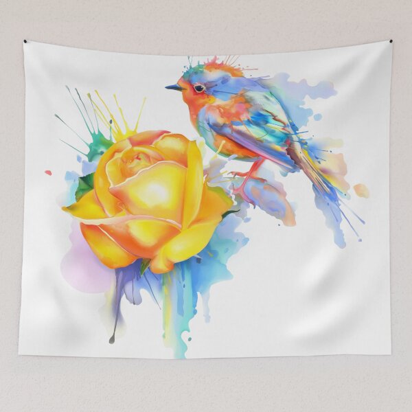 Item preview, Colorful Bird Yellow Flower designed and sold by naturehikers.