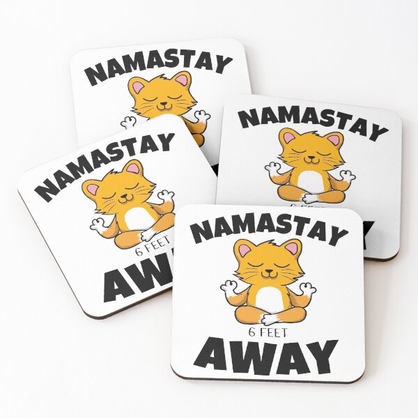Item preview, Namastay 6 Feet Away Men Women and Youth Workout Meditation Funny And Cute kitten and cat Yoga Lifestyle designed and sold by Diferenty Shop  ⭐⭐⭐⭐⭐.