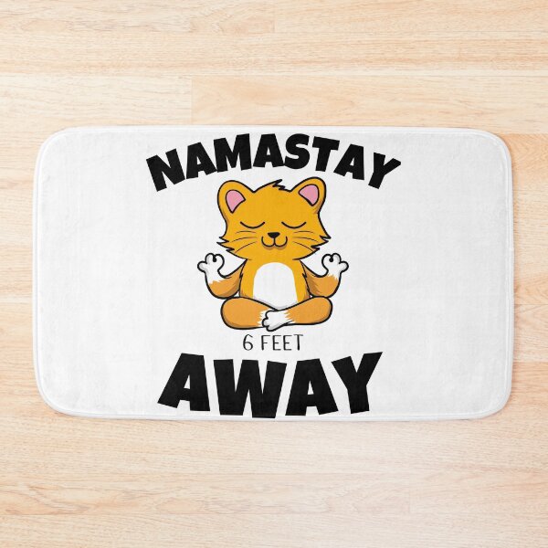 Item preview, Namastay 6 Feet Away Men Women and Youth Workout Meditation Funny And Cute kitten and cat Yoga Lifestyle designed and sold by Diferenty Shop  ⭐⭐⭐⭐⭐.
