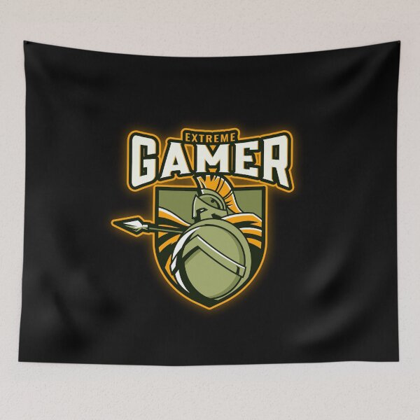 Item preview, Extreme Gamer with Imposing Greek Warrior designed and sold by PRIVARSHU.