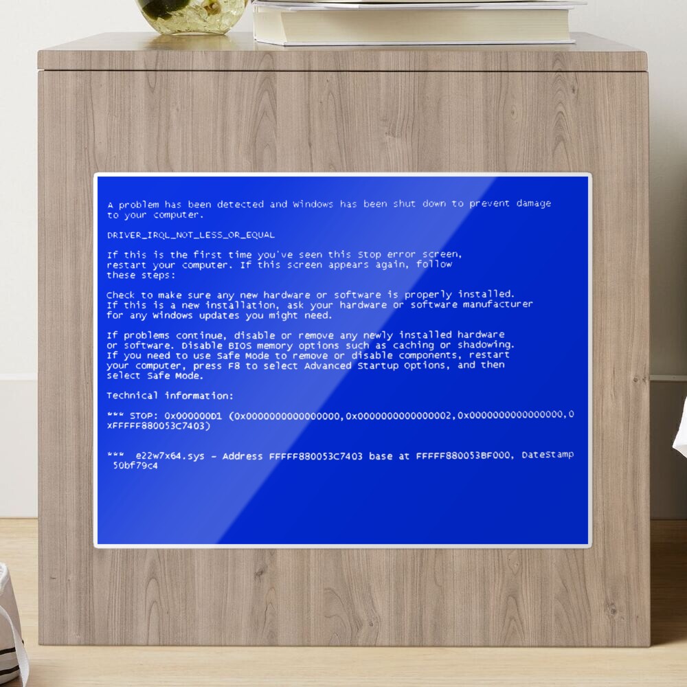 Windows error message Technical Information on blue screen Sticker by  sopfanna