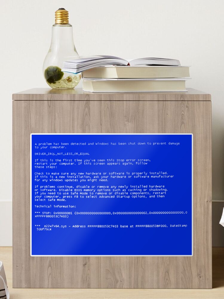 Windows error message Technical Information on blue screen Sticker by  sopfanna