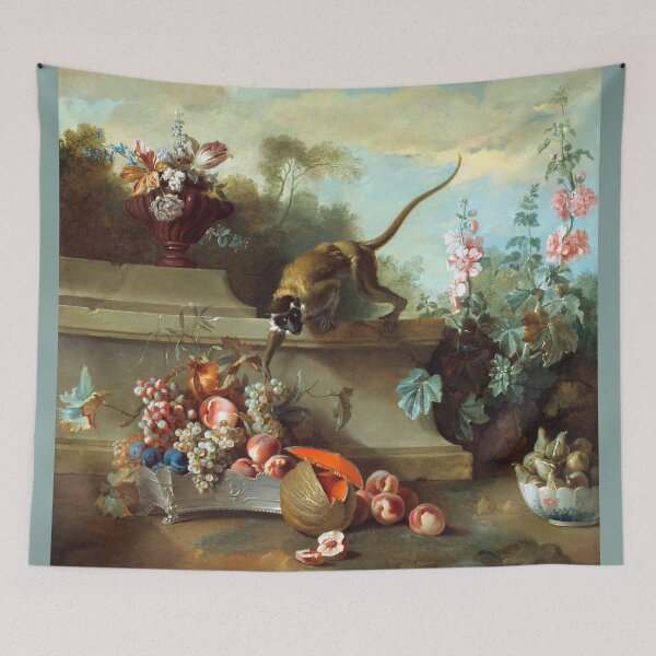 Item preview, Still Life with Monkey, Fruits, and Flowers by Jean-Baptiste Oudry, France, 1724 designed and sold by Shapes-Mania.