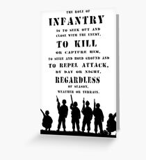 Role of Infantry Greeting Card