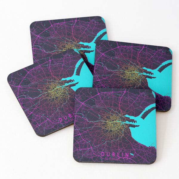 Item preview, Dublin City Map of Leinster, Ireland - Neon designed and sold by deMAP.