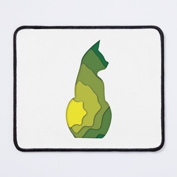 Item preview, Green papercat - paper cut 3D effect in a cat outline designed and sold by FunnyChameleon.