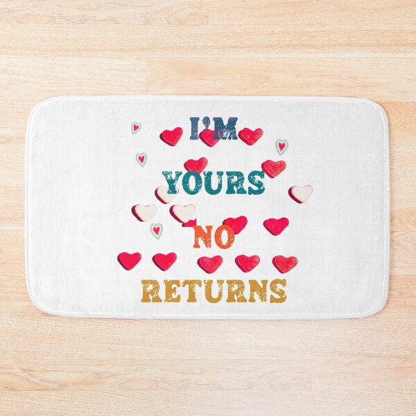 Item preview, I’m yours no returns,funny valentine quote in colors with retro hearts designed and sold by InnaMGraphic.