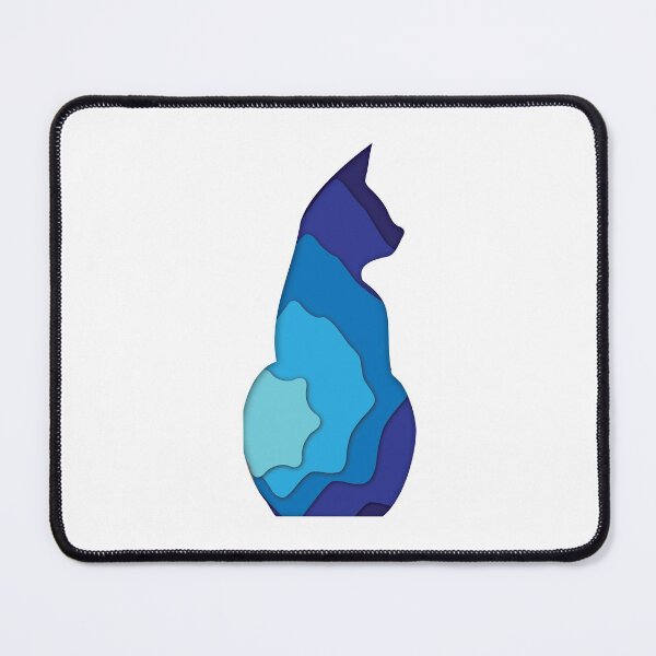 Item preview, Blue papercat - paper cut 3D effect in a cat outline designed and sold by FunnyChameleon.