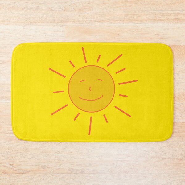 Item preview, Relaxed friendly yellow sun with face on yellow background designed and sold by sopfanna.