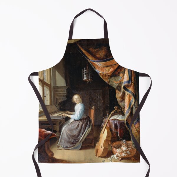 Item preview, Gerrit Dou "A Woman Playing a Clavichord" designed and sold by FineArtLover.
