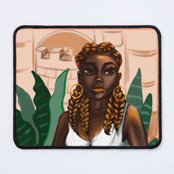 Item preview, Cleopatra ii Queen Black is beautiful black woman art with crown, white dress and braids, brown eyes and dark brown skin ! designed and sold by Artonmytee.