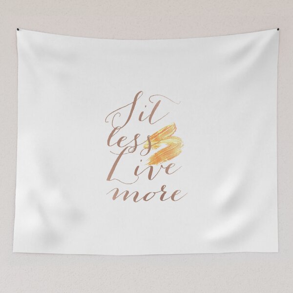Item preview, Sit Less Live More - Italic Text in Rose Gold Metallic Color Texture for Good Vibes - Think Positive Happy Life Motto for Happy People designed and sold by sthNnth.