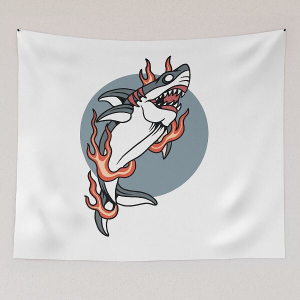 Item preview, Crazy Burning Shark designed and sold by adlook.
