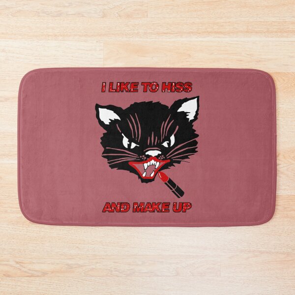 Item preview, I like to hiss and make up (black cat, red lipstick) funny designed and sold by SolidEarthArt.