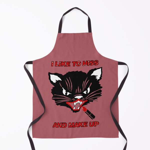 Item preview, I like to hiss and make up (black cat, red lipstick) funny designed and sold by SolidEarthArt.