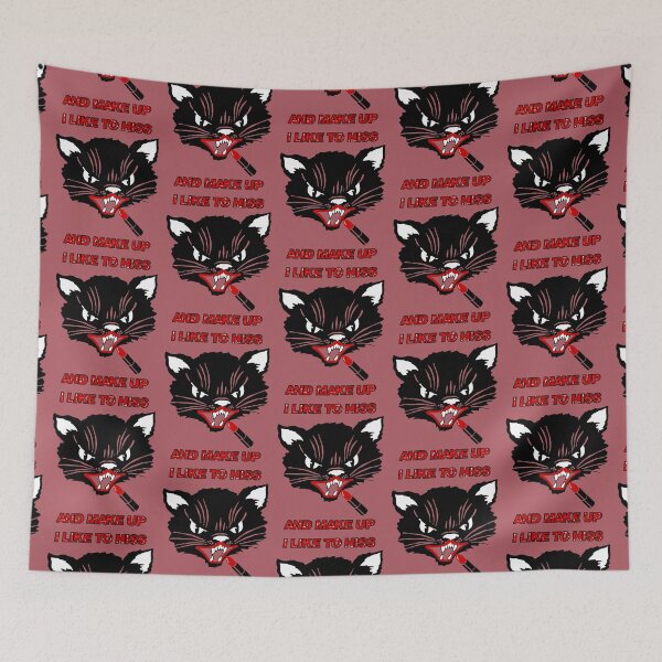 Item preview, I like to hiss and make up (black cat, red lipstick) funny designed and sold by SolidEarthArt.