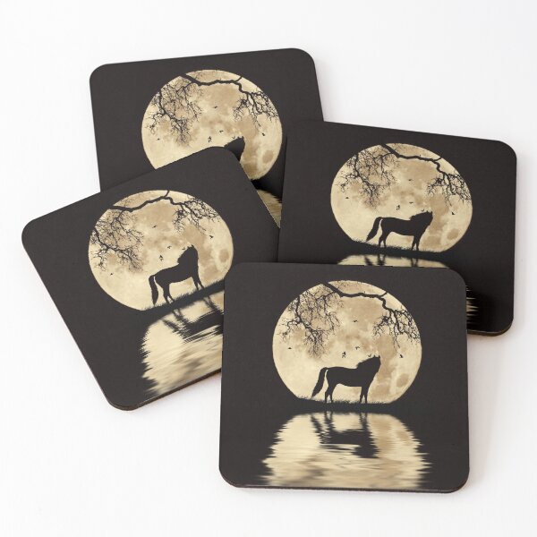 Item preview, Horse in the Moonlight with Oak Tree Birds and Pond designed and sold by Stephanie Laird.