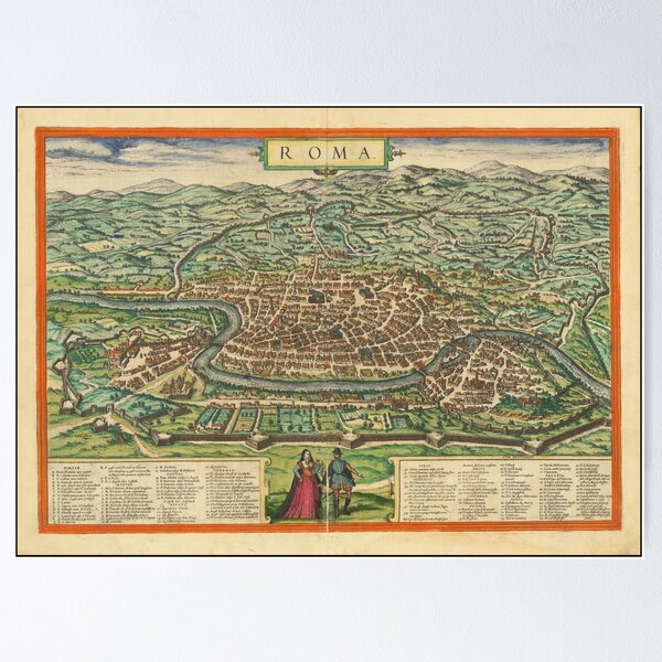 Item preview, Rome (Roma), by Georg Braun & Frans Hogenberg, 1572 - Map Print designed and sold by vintagemapstore.