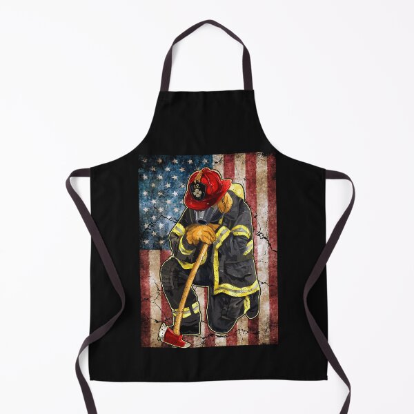 Item preview, Firefighter on american flag designed and sold by Best-Designers.