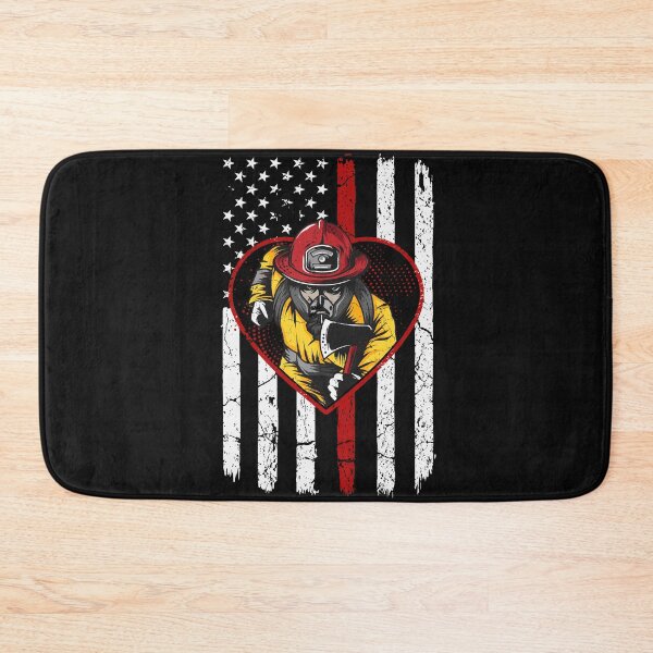 Item preview, Firefighter on american flag designed and sold by Best-Designers.