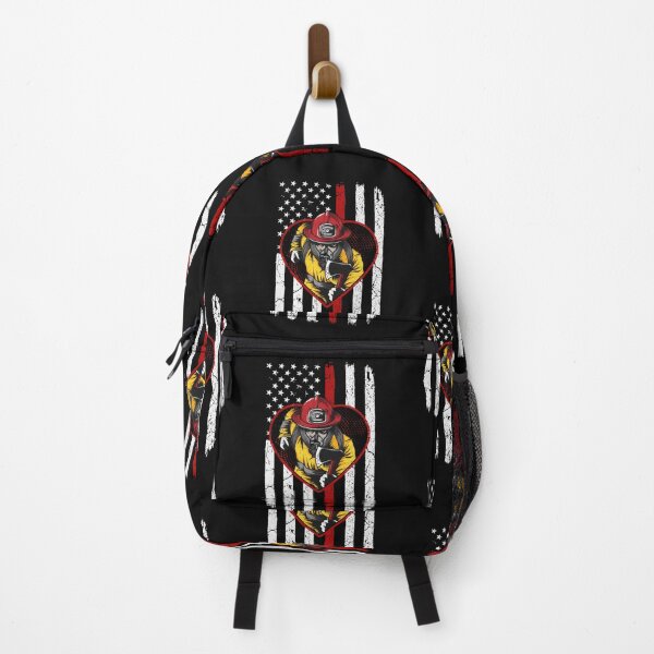 Item preview, Firefighter on american flag designed and sold by Best-Designers.