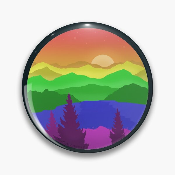Item preview, Subtle Pastel Rainbow Mountainscape  designed and sold by AmethystArtwork.