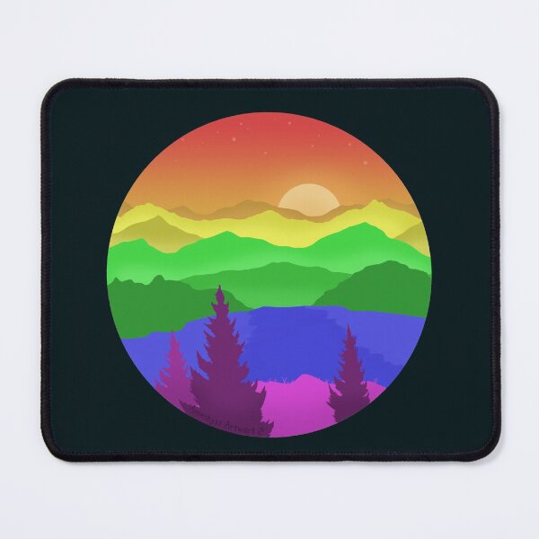 Item preview, Subtle Pastel Rainbow Mountainscape designed and sold by AmethystArtwork.