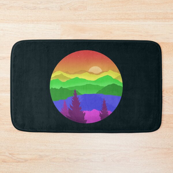 Item preview, Subtle Pastel Rainbow Mountainscape  designed and sold by AmethystArtwork.