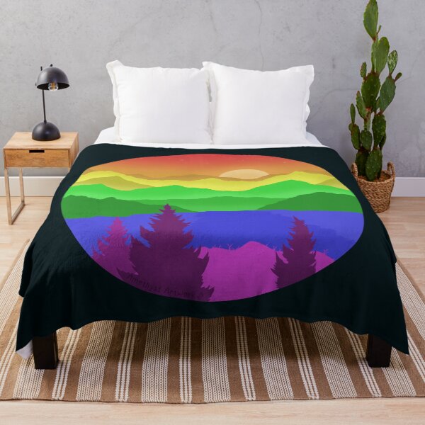 Item preview, Subtle Pastel Rainbow Mountainscape  designed and sold by AmethystArtwork.