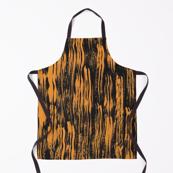 Item preview, Brush Strokes yellow ochre on black designed and sold by studioanalog.
