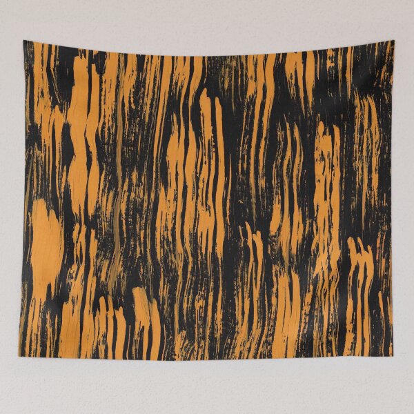 Item preview, Brush Strokes yellow ochre on black designed and sold by studioanalog.