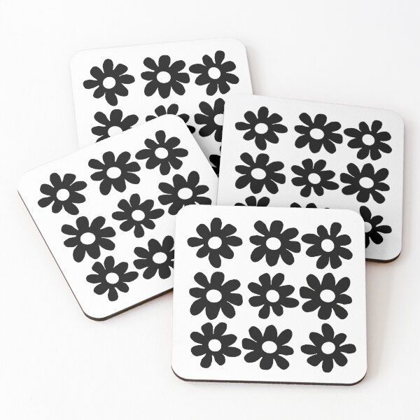 Item preview, Black flowers  white background  designed and sold by DemonicGloom.