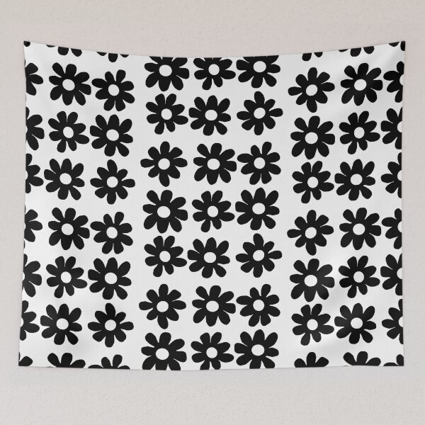 Item preview, Black flowers  white background  designed and sold by DemonicGloom.