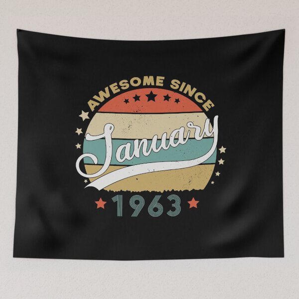 Item preview, Awesome Since January 1963 Birthday Retro Sunset Vintage designed and sold by Ismaibeen.