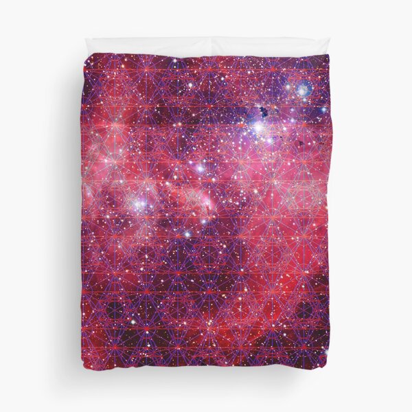 Spiderman Nebula [Trippy Version] | Sacred Geometry Patterns Duvet Cover