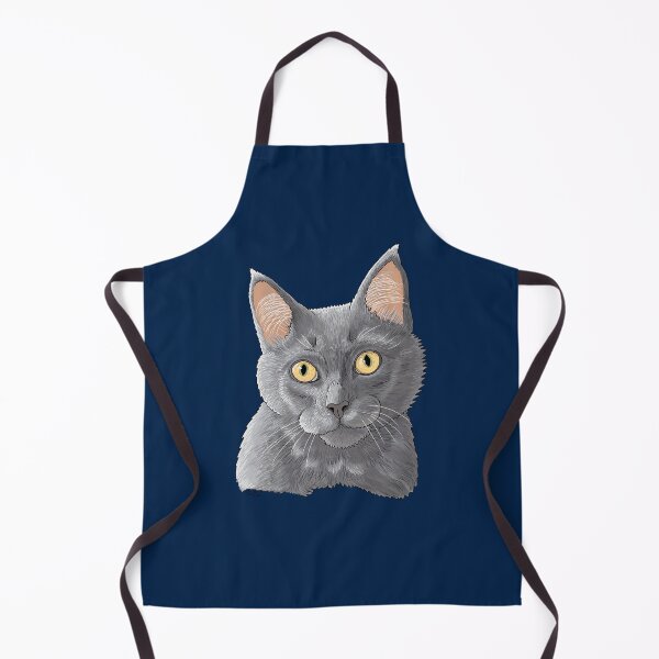 Item preview, Gray Kitten Watching - Gray Kitty - Gray Short-Hair Kitten - Oxford Blue designed and sold by EcoElsa.