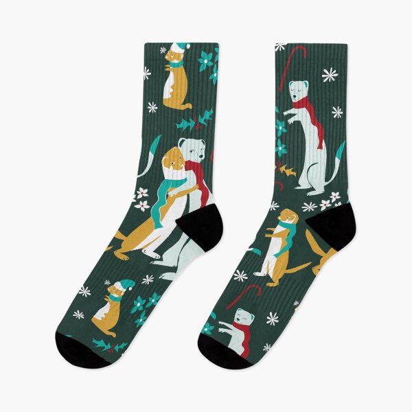 Item preview, Mustelid Christmas  Weasel Hugs teal designed and sold by belettelepink.