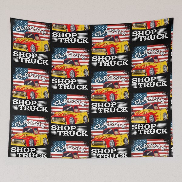 Item preview, Classic Pickup Truck Customized Vintage Shop Truck Street Rod Flag designed and sold by CharJens.