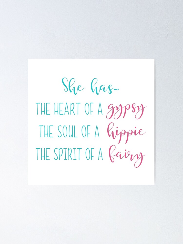 Poster quote Wall Art print gift Home Decor she has the soul of a gypsy