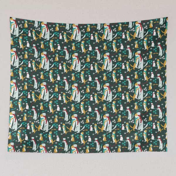 Item preview, Mustelid Christmas  Weasel Hugs teal designed and sold by belettelepink.