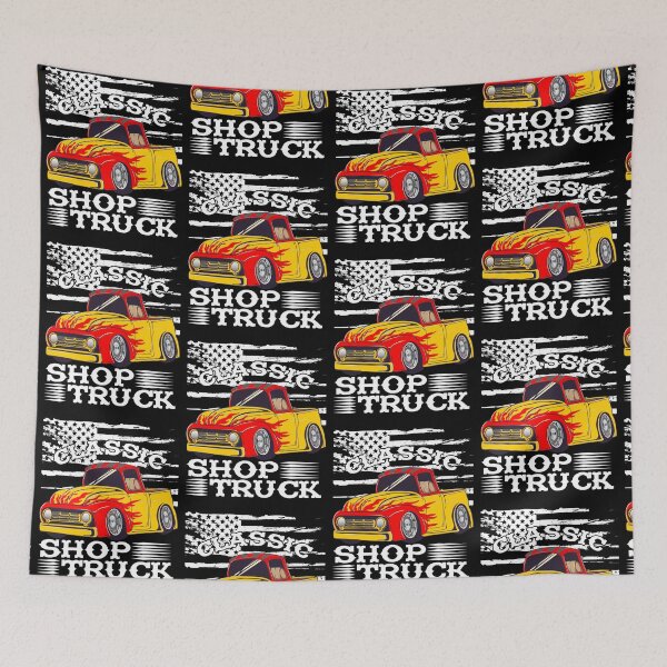 Item preview, Classic Pickup Truck Customized Vintage Shop Truck Street Rod Flag designed and sold by CharJens.