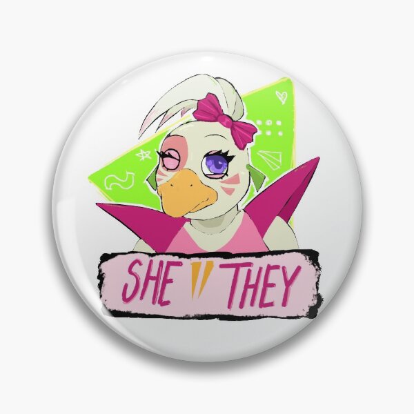 Item preview, GLAMROCK CHICA PRONOUNS (FNAF SB) designed and sold by Marsdeusa.