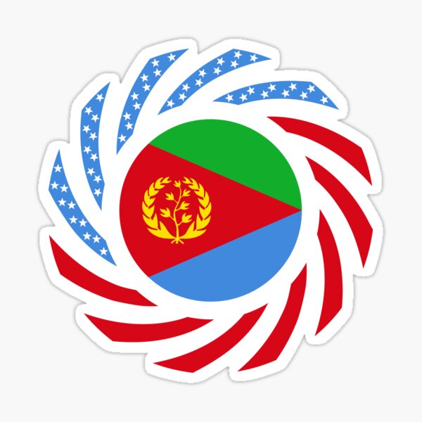 Eritrean American Multinational Patriot Flag Series Sticker