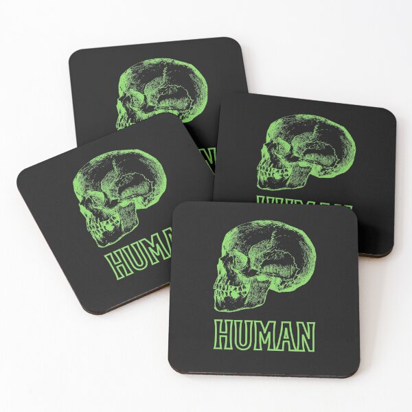 Item preview, Simply Human Green Skull, I am Human Self-Awareness Mindfulness Design designed and sold by LGbubble.