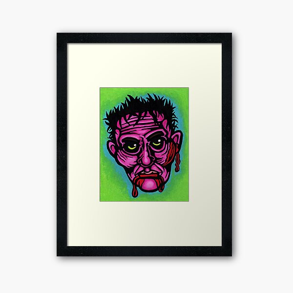 Pink Zombie Framed Art Print
