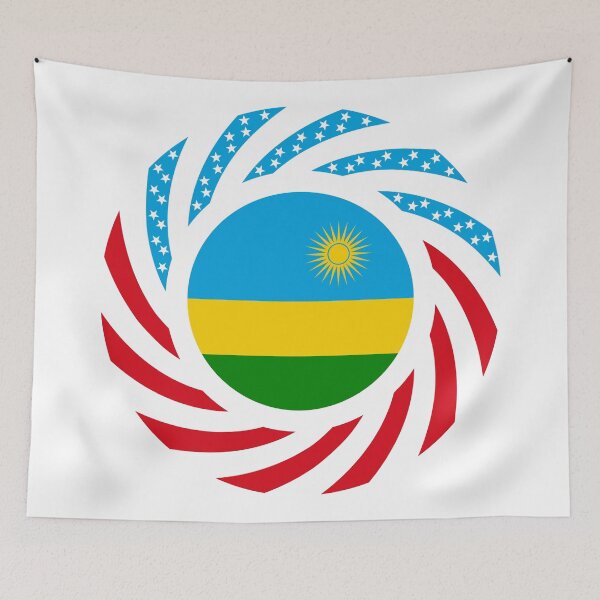 Item preview, Rwandan American Multinational Patriot Flag Series designed and sold by Carbon-Fibre Media.