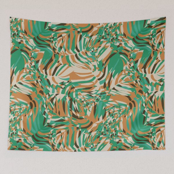 Item preview, abstract tropical palm leaves pattern designed and sold by rysunki-malunki.