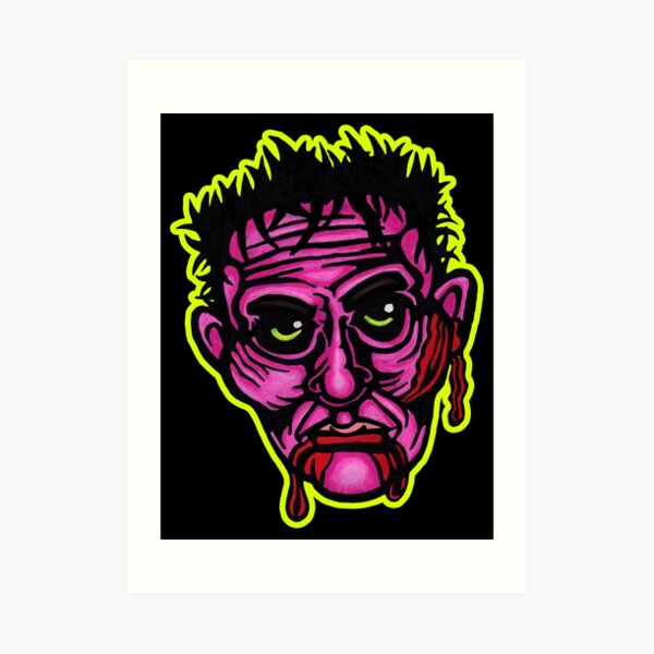 Pink Zombie - Die Cut Version Art Print