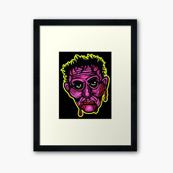 Pink Zombie - Die Cut Version Framed Art Print